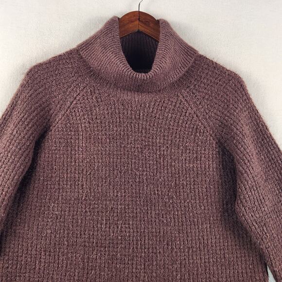 Kuhl “Sienna” Sweater Women’s SZ XS Burgandy Turtleneck Waffle Knit Oversized - Picture 5 of 13